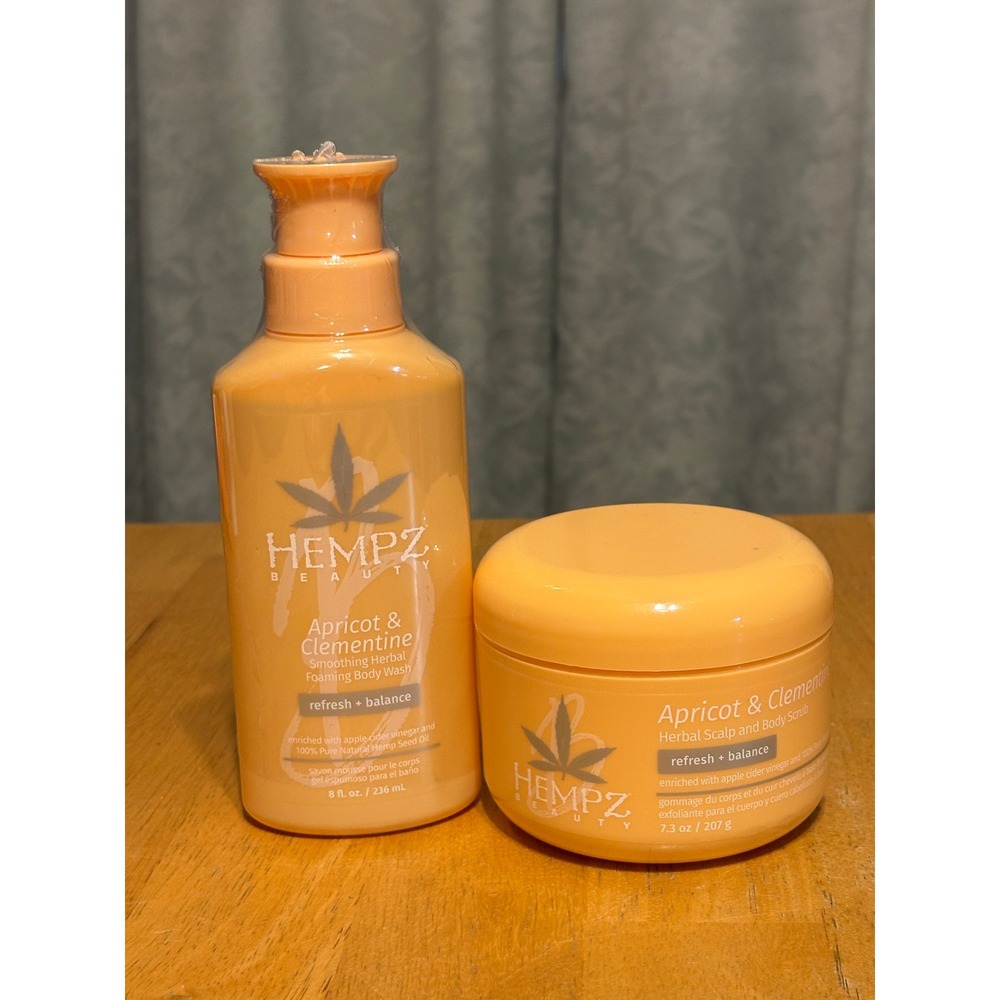 Hempz Apricot & Clementine Foaming Body Wash and Scalp & Body Scrub Set